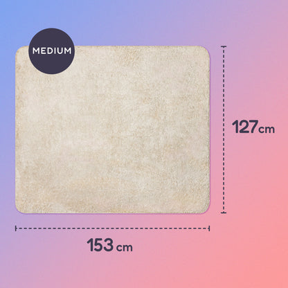 153 x 127cm small sherpa blanket on a blue and pink gradient background.