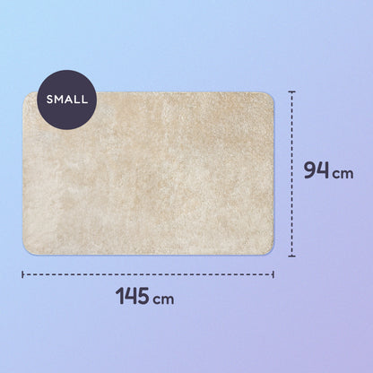 145 x 94cm small sherpa blanket on a blue and purple gradient background.
