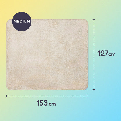 153 x 127cm medium sherpa blanket on a yellow and blue gradient background.